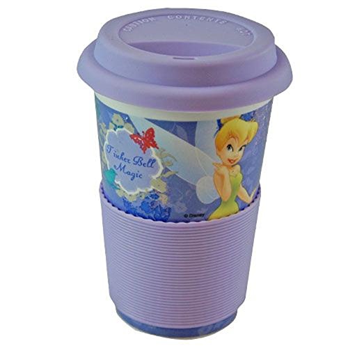 Disney Tinkerbell Fairies Porcelain Travel Mug with Silicone Grip & Lid