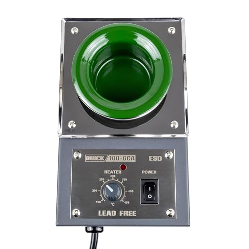 QUICK sensorgeregelter Löttiegel Titanium beschichtet 400 W Lötbad mit Ø54 mm 150-450°C für bleifreies & bleihaltiges Lot QU100-6C