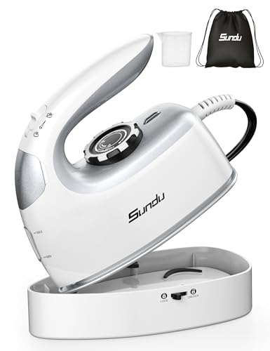 Image of 1000W Mini Travel Steam Iron, Portable Small Iron for Quilting & Sewing, Non-Stick Soleplate, 300 Steam Holes, 90ml Tank