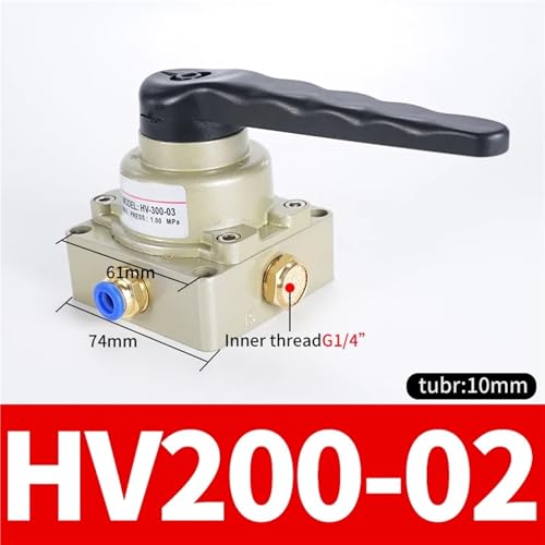 Vanne rotative pneumatique HV-02 à commande manuelle 4 voies 3 positions - 3