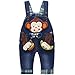 DEBAIJIA Salopette Jeans Bébé Garçons Filles Modèle Animal Enfant Denim Pantalon Doux avec Bretelles Cartoon Singe Banane - 110 - bleu