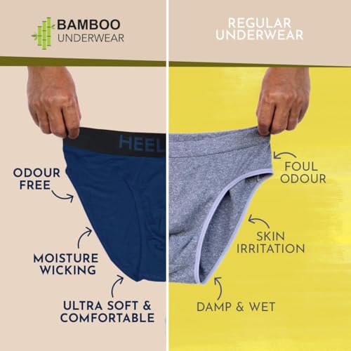 Image of HEELIUM Bamboo Underwear Brief for Men | 3X Softer Than Cotton & Odour Free | Stretchy Fabric & Durable Waistband