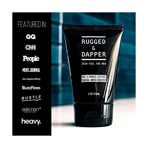 RUGGED-DAPPER-Age-Damage-Defense-Facial-Moisturizer-Dual-Purpose-Face-Lotion-Aftershave-for-Men-4-Oz RUGGED & DAPPER Age Defense Mens Face Moisturizer | 4oz | Hydrating Mens Face Lotion | Unscented + Anti- Aging Formula for Clear Skin | Natural Ingredients | Made in USA