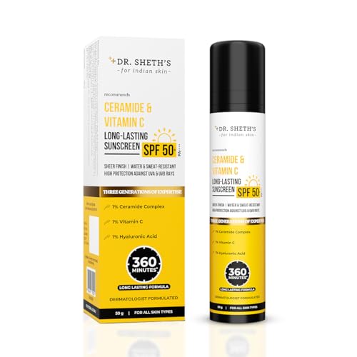 Dr. Sheth's Ceramide & Vitamin C Long lasting Sunscreen SPF 50+ P...