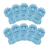 Levemolo 10pcs Realistic Miniature Moai Statue Decor for DIY Projects Fish Tanks Bonsai Japanese Gardens Accessories for Creative Landscape Design