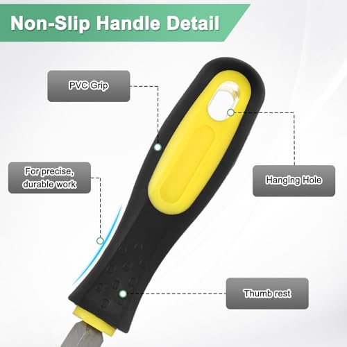 M METERXITY 2-Pack Triangular Metal File 10 Inch, High Carbon Steel File Diamond File Hand File W PVC Grip Handle for Wood/Metal/Ceramic/Glass/Stone/Jewelry/Tile/Model/DIY/Sharpening File - Image 4