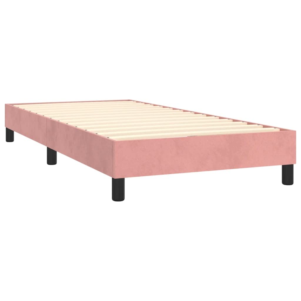 Samt verstellbares Kopfteil Boxspringbett 90x200 cm Rosa