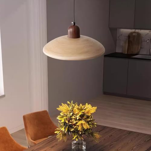Zestaw 2 nowoczesnych lamp wiszących o zmiennej intensywności z gniazdem G9, regulowana wysokość (30 cm), wykończenie orzechowe, idealne do salonu, kuchni, na centralną wyspę lub przedpokój.