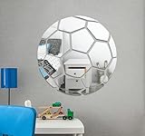 SJTYDX Football Sports Mirror Wall Stickers Acrylic Modern Soccer Wall Art Decals for Boys Playroom Daycare Game Room Bedroom Home Wall Décor
