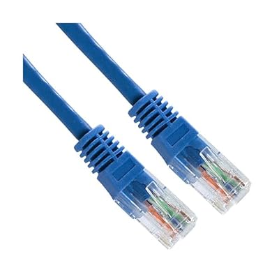 100 Pack Lot - 1ft CAT5e Ethernet Network LAN Router Patch Cable Cord Wire Blue Home Appliance Upgrade Durable Universal Replacement Cord Heavy-Duty Repair Component Reliable Cable