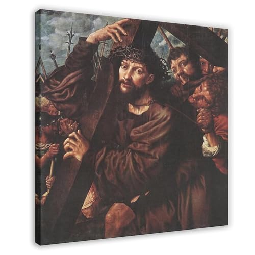 Tableau Jan Van Hemessen le Christ portant la croix impression toile 30x30 cm