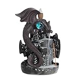 Porte-encens - Brûleur d'encens à Reflux Dragon Ailes de Sable Violet, Château en Céramique Créatif, Porte-encens à Reflux pour bâtonnets de fumée, Décoration (B), AX-WD
