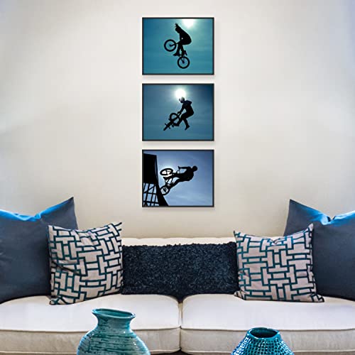 Summit Designs Bmx Bicycle Wall Art Decor Prints - Set Of 3 (8X10) Inch Poster Photos - Bike - Extreme Sports - Bedroom Gift Idea #TOP3