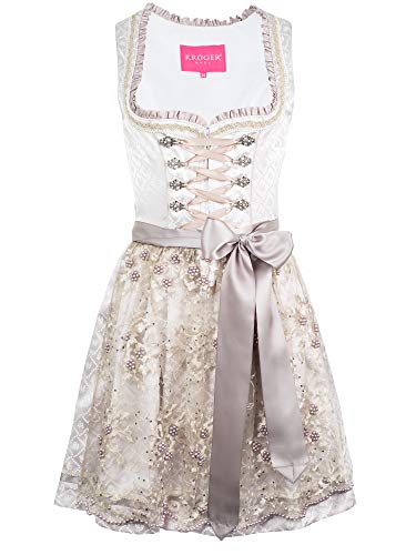 Krüger Dirndl Nena 46665 50er Länge Silber grau hellgrau MADL (50er Länge grau, 42) Cover