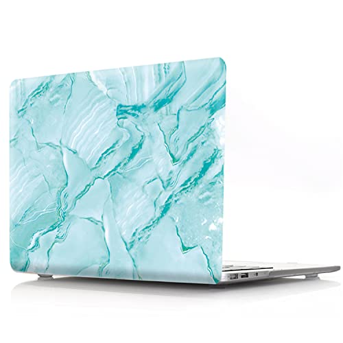 Coque MacBook Pro 14 2021 marbre vert pour travailler au café