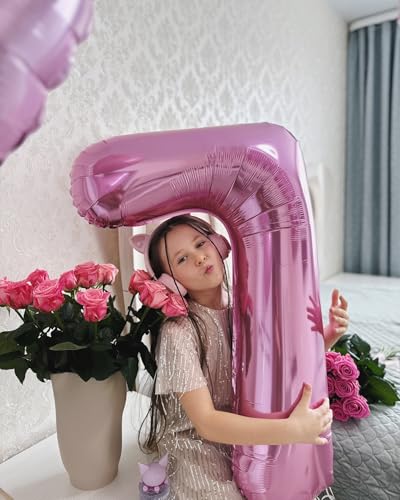 Image of 40 Inch Pink Number 2 Balloon Birthday Party Decorations for Men & Women | 40 Inch Pink inflatable foil number balloons, large birthday decorations for 2nd birthday