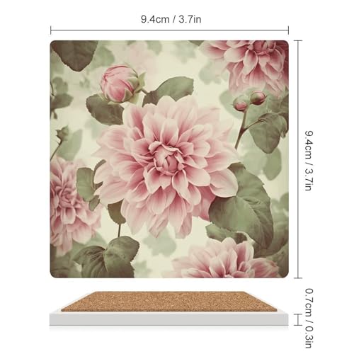 Dessous de verre réutilisable imprimé floral lavable pour table basse