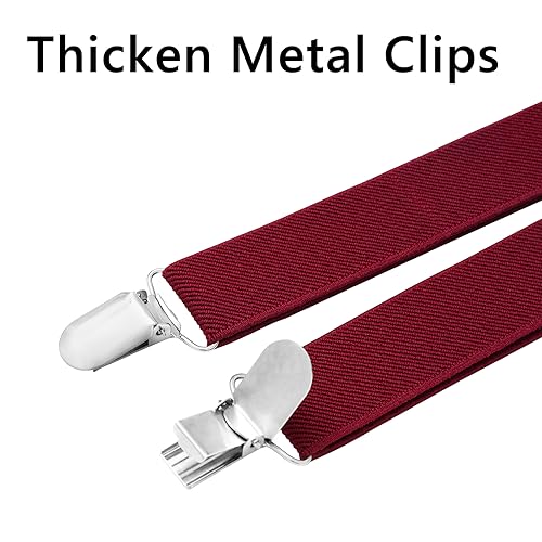 Image of habibee Suspenders and Bow Tie Set for Men, Adjustable Elastic Braces with Y-Back, Diverse Colors, Strong Clips