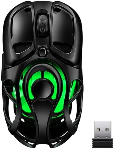Wireless Gaming Mouse, Tri-Mode 2.4G/USB-C/Bluetooth 5.3 RGB Wireless Mouse, 10000 DPI, 60Hrs Battery, Ultra-Light Ergonomic Design, Rechargeable Computer Mice Compatible with PC Mac Laptop