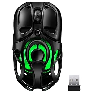 YPBDAN Wireless Gaming Mouse, Tri-Mode 2.4G/USB-C/Bluetooth 5.3, RGB Computer Mouse, 10000 DPI, 60-Hour Battery, Ultra-Light Ergonomic Design, Rechargeable for PC, Mac & Laptop – Black