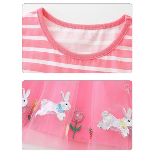 Image of Girls Easter Dress 5t Dress Red Tutu Dress for Toddlers 5t Dresses for Girls Rabbit Dress for Little Girl Princess Dress for Girl Summer Size 5t(Bunny1464, 5t)