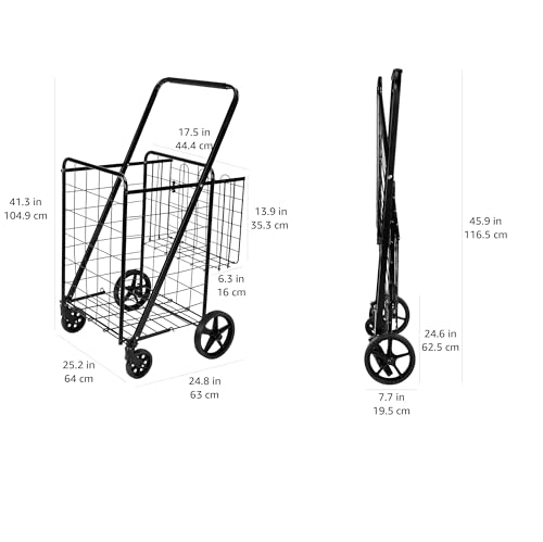 Amazon Basics UCW002 Foldable Shopping Utility Cart With 360-Degree Wheels thumb #4