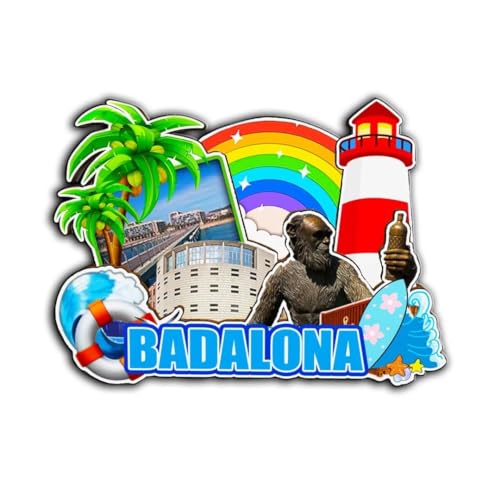 Badalona Cataluña España Imán para nevera imán de madera 3D monumentos de viaje coleccionables, decoración hecha a mano -3738