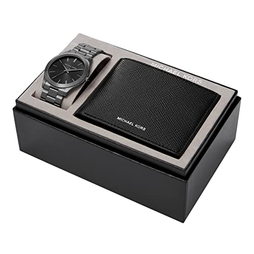 Michael Kors Men's Slim Runway Quartz Watch With Stainless Steel Strap, Gunmetal, 22 (Model: Mk1044) #TOP1