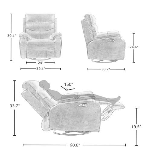 Sillón Plegable de Cuero Negro con Control Eléctrico miniatura 2