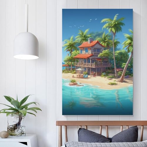 Lienzo de bahía de vacaciones para decorar el dormitorio principal 5