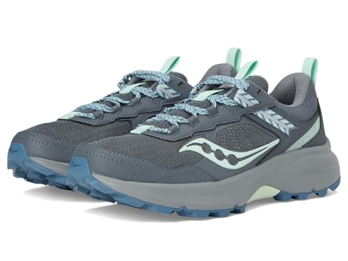 Saucony Women's Excursion TR17 Hiking Shoe, Shadow/Jade, 6.5 Wide