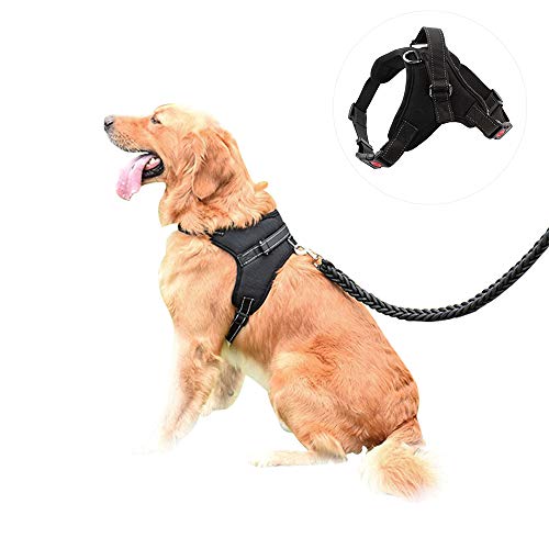 HanDingSM Sin tirones Arnés de Perro,Arnés de Perro Oxford Nylon Durable Estilo de Silla de Montar para, Power Harness (XL, Negro)