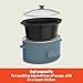 bella 6.0 Qt Programmable Slow Cooker, Ceramic Nonstick Coating, Adjustable Temperature & Cooking Times, Dishwasher Safe Stoneware Pot & Tempered Glass Lid, Tangle Free Cord Wrap, Surf