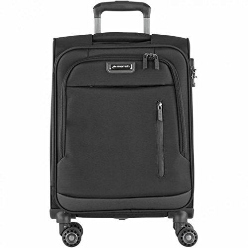 Stoff Koffer Handgepäck Reise Trolley March Rolling 2,2kg Schwarz 55 cm Bowatex