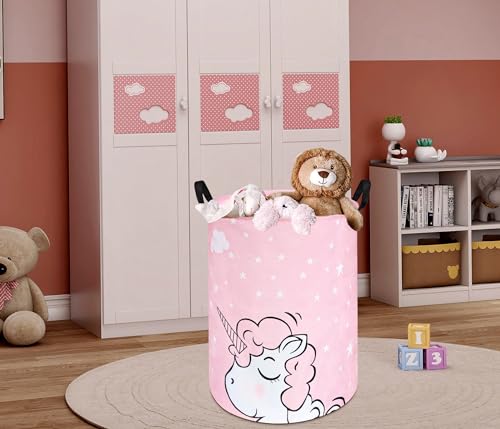 Image of Round Laundry Basket Storage Bins Nursery Hamper Gift Baskets for Home,Office,Home Decor