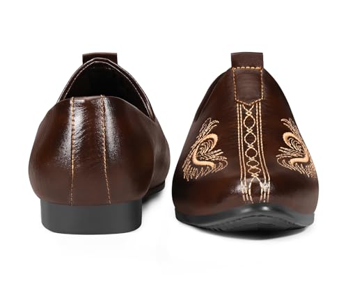 Image of LOUIS STITCH Men's Ethnic Slip On Embroidery Stitch Mojaris | Stylish Nagra Juti for Men | Lightweight and Comfortable Stylish Embroidery Jutis and Mojaris for Kurta Pajama | LSAXNGEDST