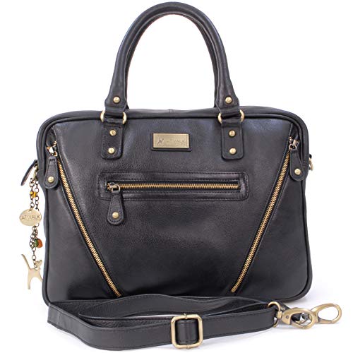 Grand sac cabas femme cuir noir SIENNA Catwalk Collection avec bandoulière