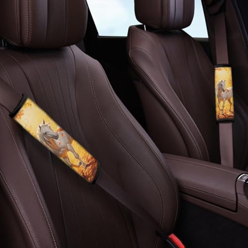 Image of AFPANQZ Horse Steering Wheel Cover for Women Sweat Absorbing Non-Slip Steering Wheel Protection Case Machine Washable Elastic Flexible Universal 14 to 15 inch