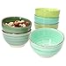 MamboCat Green Baita 6-częściowy zestaw miseczek na musli, zielone, wytrzymałe miseczki z kamionki, dla 6 osób, miseczki na musli i dodatki z wzorem wiru, zielone miski na musli, 650 ml, 6 sztuk