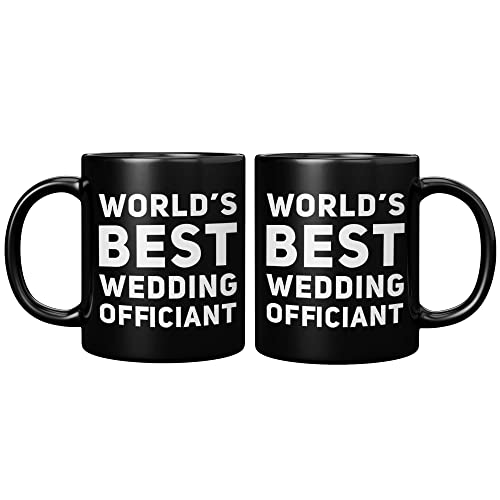 World's Best Wedding Officiant Mug Pastor Gift From Bride Groom To Officiator Minister Priest 11Oz Black Ceramic Coffee Mugs Novelty Drinkware (11 Oz) #TOP6