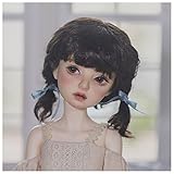 Lllunimon Double Centipede Braid Curly BJD SD Doll Hair Wig, Soft Faux Mohair Doll Accessories,B,for 1/4 BJD Doll