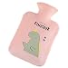 Borsa dell'Acqua Calda con Custodia Peluche Morbida, Boule Acqua Calda in Gomma Naturale per la terapia del calore, Hot Water Bottle, Rosa (2 Litri)