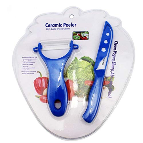 FINDKING Efillooc FK Ceramic Knife Set of 3 with Cutting Board Paring Knife Peeler