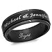 Forevergifts Free Engraving Both Sides - Personalized Stainless Steel Black Spinner Ring (9)