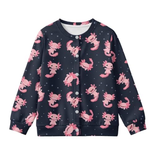 Image of Girls Cardigans Sweater Long Sleeve Crew Neck Button Down Sweaters School Outerwear for Kids Fall Winter Tops