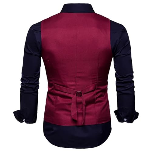 Men's Double Breasted Sleeveless Suit Waistcoat – Casual Slim Fit Blazer Vest Plus Size3