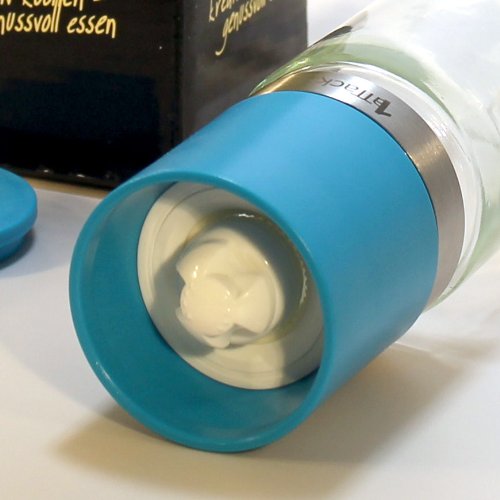 Pepermolen, zoutmolen, kruidenmolen, chilimolen, keramisch maalwerk, zonder kruidengehalte, 230 ml, turquoise-blauw - Image 4