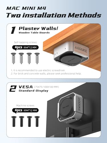 Support mural Mac mini M4 Pro rack de suspension VESA aluminium