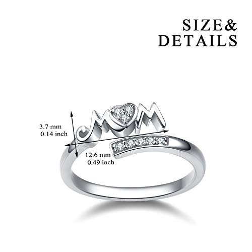 YFN 925 Sterling Silver Mom Rings Mothers Ring Women Jewelry for Mum4