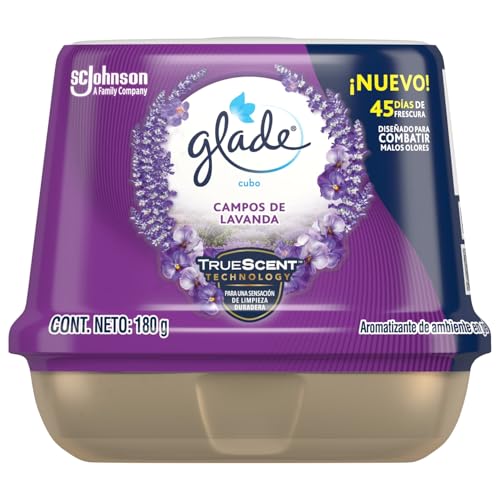 Aromatizantes De Ambiente, Kitchen Glade Cubo Aromatizante de Ambiente en Gel, TrueScent Technology con Aceites Esenciales, Elimina Malos Olores, Fragancia Hasta Por 45 Días, Aroma Campos de...